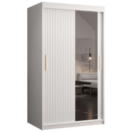 Ντουλάπα Δίφυλλη Συρόμενη Riflo Slim 162575469 100x62x200cm White-Gold Δίφυλλη