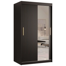 Ντουλάπα Δίφυλλη Συρόμενη Riflo Slim 162575479 100x62x200cm Black-Gold Δίφυλλη
