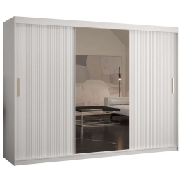 Ντουλάπα Δίφυλλη Συρόμενη Riflo Slim 162575739 250x62x200cm White-Gold Δίφυλλη