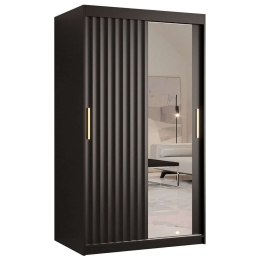 Ντουλάπα Δίφυλλη Συρόμενη Riflo Wave 162577729 100x62x200cm Black-Gold Δίφυλλη