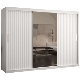 Ντουλάπα Δίφυλλη Συρόμενη Riflo Wave 162577789 250x62x200cm White-Gold Two Door