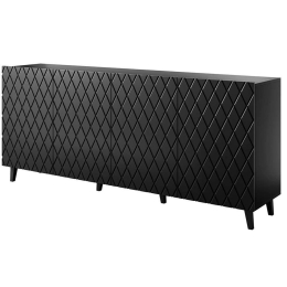 Μπουφές Asti 162581559 200x42x82cm Black Πλαστικό,Μοριοσανίδα