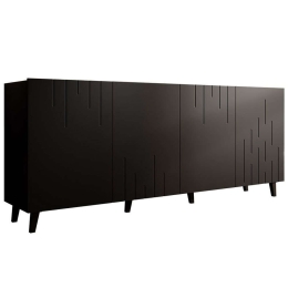 Μπουφές Bari 162581649 200x42x82cm Black Πλαστικό,Μοριοσανίδα