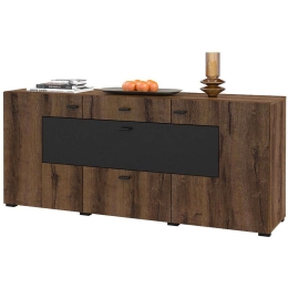 Μπουφές Bryant 162608729 165x39x71cm Brown-Black Μοριοσανίδα