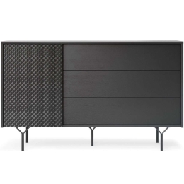 Μπουφές Raven II 162656489 144x38x83cm Black Ατσάλι,Μοριοσανίδα