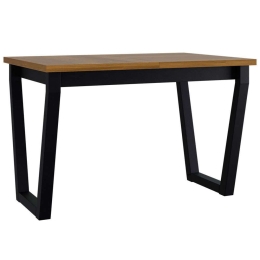 Τραπέζι Επεκτεινόμενο Icon II 162665709 140/180x80x75cm Natural-Black Μέταλλο,Ξύλο