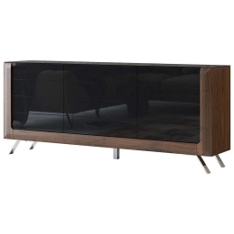 Μπουφές Geisha I 162676639 199x44x81cm Brown-Black Mdf,Μέταλλο