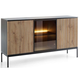 Μπουφές Haven III 162684679 154x39x83cm Natural-Black Μοριοσανίδα, Μέταλλο
