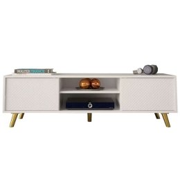 Έπιπλο Τηλεόρασης Aspo 162688979 140x40x42cm White-Gold