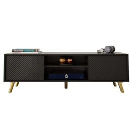 Έπιπλο Τηλεόρασης Aspo 162688989 140x40x42cm Black-Gold