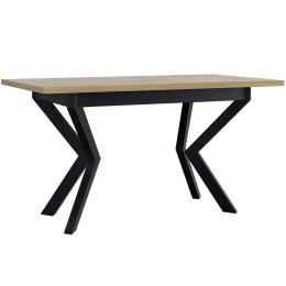 Τραπέζι Επεκτεινόμενο Ikonic II 162704509 140/180x80x79cm Sonoma-Black Μέταλλο,Ξύλο