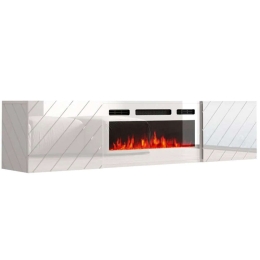 Έπιπλο Τηλεόρασης Με Φλόγα Led Luxe 162712449 183x35x38cm White