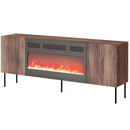 Έπιπλο Τηλεόρασης Με Φλόγα Led Art Deco 162715759 191x40x68cm Walnut