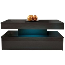 Τραπεζάκι Σαλονιού Με Φως Led Glossa 2D 162716159 120x55x49,6cm Black