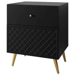 Κομοδίνο Temerra 162717219 50x42x57cm Black-Gold