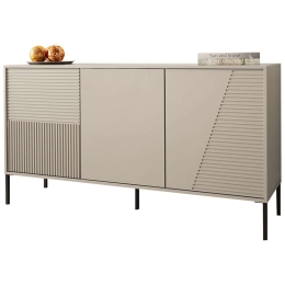 Μπουφές Debora 162719539 160x40x83cm Beige-Black Μοριοσανίδα, Μέταλλο
