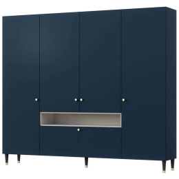 Ντουλάπα Τετράφυλλη Modozi 162726099 240x60x205cm Navy Blue Τετράφυλλη
