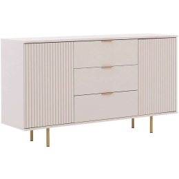 Μπουφές Nubia 162740069 150x41x80cm Beige-Gold Μοριοσανίδα, Μέταλλο