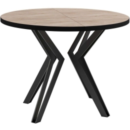 Τραπέζι Επεκτεινόμενο Randi 162749129 100/176x100x76cm Sonoma-Black Μοριοσανίδα, Μέταλλο