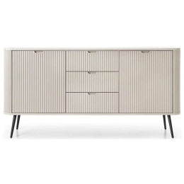 Μπουφές Zoha 162759219 168x39x87cm Beige-Black Μοριοσανίδα, Μέταλλο