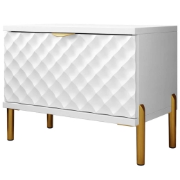 Κομοδίνο Lemiros 162772689 50x30x40cm White-Gold