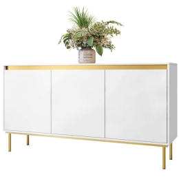 Μπουφές Carmesi 162783949 160x40x86cm White-Gold Mdf,Μέταλλο