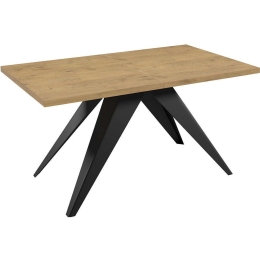 Τραπέζι Επεκτεινόμενο Vento 162784799 140/240x80x76cm Walnut-Black Μοριοσανίδα, Μέταλλο