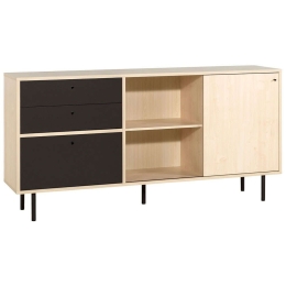 Μπουφές Frame 16621389 198x46x98cm Natural-Black Μοριοσανίδα, Μέταλλο