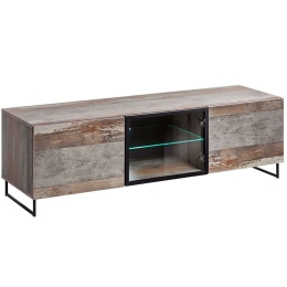 Έπιπλο Τηλεόρασης Με Φως Led Chestnut 16807539 150x45x44cm Multi-Black