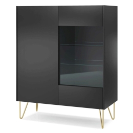 Βιτρίνα Harmony P_HRM_SV 97x37x102cm Marble Black