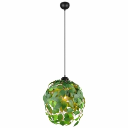 Φωτιστικό Οροφής Κρεμαστό Leavy R10461915 1xE27 28W Φ38x150cm Black-Green RL Lighting