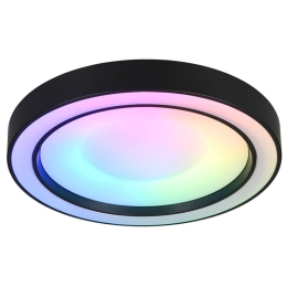 Φωτιστικό Οροφής - Πλαφονιέρα Arco R65091432 Led 22W 2700K-6000K Φ40x7cm RGB Black Mat RL Lighting