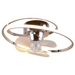 Ανεμιστήρας Οροφής Umea R67252106 Με Φως Led 38W 6500K Και Τηλεχειριστήριο Φ50x20cm Chrome RL Lighting Διάμετρος 50cm