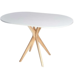 Τραπέζι Jubi JUBITOV1 100x75x73cm Natural-White Mdf,Ξύλο