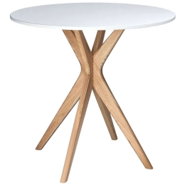 Τραπέζι Jubi JUBITSRO1 Φ70x73cm Natural-White Mdf,Ξύλο