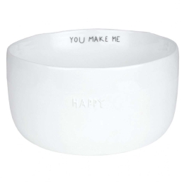Μπωλ Δημητριακών You Make Me Happy LBTRD0016526 Φ13,5x7,5cm White Raeder Πορσελάνη,Γυαλί