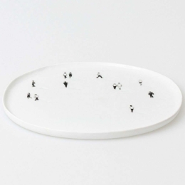 Πιάτο Ρηχό A Walk In The Park RD0016889 Φ20x1cm White-Black Raeder Πορσελάνη