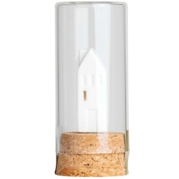 Διακοσμητική Μινιατούρα Home Is Where The Heart Is RD0016971 Φ3,5x8,5cm Natural-Clear Raeder Πορσελάνη,Γυαλί