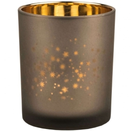Χριστουγεννιάτικο Κηροπήγιο Για Ρεσώ Glossy Light Star RD0090664 Φ9x10cm Grey-Gold Raeder