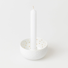 Κηροπήγιο Πορσελάνινο Dots LBTRD0092486 9,4x5cm White Raeder