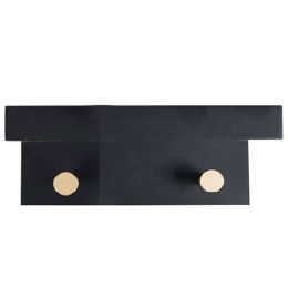 Κρεμάστρα 2 Θέσεων REF112 23x12x11cm Black Espiel Mdf