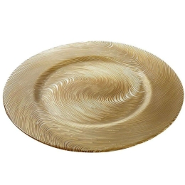 Πιάτο Ρηχό SUP104K4 Φ33x1,4cm Clear-Gold Espiel Γυαλί