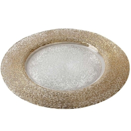 Πιάτο Ρηχό SUP108K4 Φ33x1,5cm Clear-Gold Espiel Γυαλί