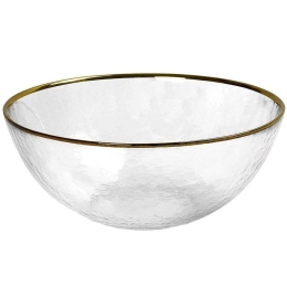 Σαλατιέρα SUP204K1 Φ24,5x10cm Clear-Gold Espiel Large Γυαλί