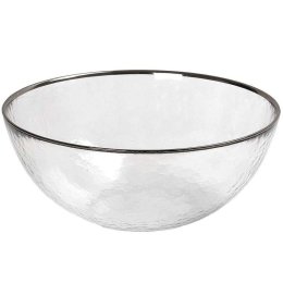 Σαλατιέρα SUP207K1 Φ20x7,5cm Clear-Silver Espiel Large Γυαλί