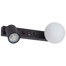 Φωτιστικό Τοίχου - Απλίκα Με Usb Vox 10152 35x14x14,5cm 1xGu10/1xG9 10/6W Black TK Lighting