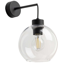 Φωτιστικό Τοίχου - Απλίκα Cubus 10245 18x28,5x28cm 1xE27 15W Black-Clear TK Lighting