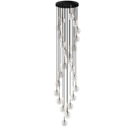Φωτιστικό Οροφής Aurora 10258 Φ64x240cm 26xG9 8W Black-Gold TK Lighting