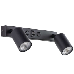 Φωτιστικό Τοίχου - Απλίκα Με Usb Top 10276 39x18x15cm 2xGu10 10W Black TK Lighting