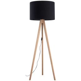 Φωτιστικό Δαπέδου Grand 16008 Φ50x145cm 1xE27 15W Natural-Black TK Lighting